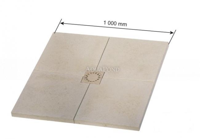 Duschwanne für die Gartendusche mit Ablauf 1000 x 1000 mm