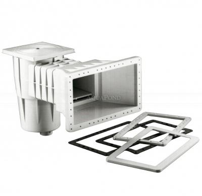 Skimmer Kripsol, für Folie, Absaugung 400 mm x 230 mm, mit Vakuumscheibe