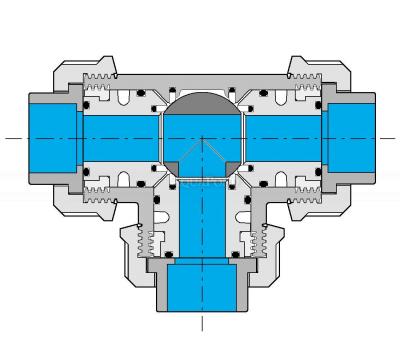 PVC 3 Wege Kugelhahn 32 mm T