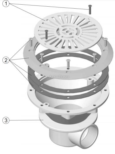 Floor drain VA for liner pools