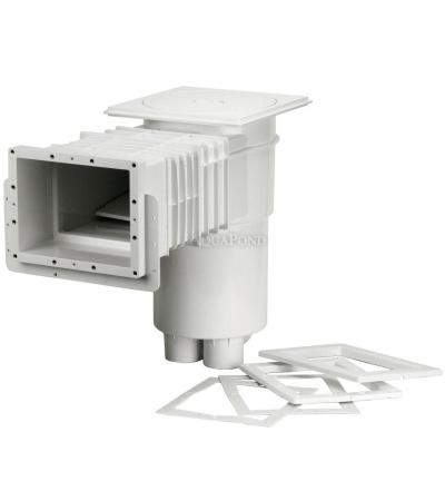 Skimmer VA, suction opening 215 mm x 160 mm, extended neck, with brass threads, for liner pools