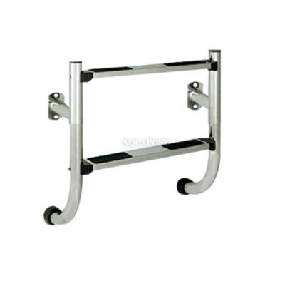 Stainless steel two-piece ladder, 2 steps with anchoring and flange - lower part; AISI 316