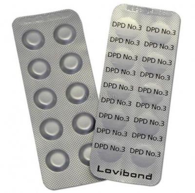 Test tablets for photometer DPD No. 3 Cl, 10 tablets for measuring total chlorine