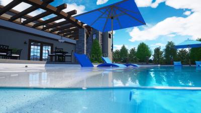 Aquasense - 3D White Riviera; 1.65 m width, 1.6 mm, by the meter - Pool liner, price is per m2