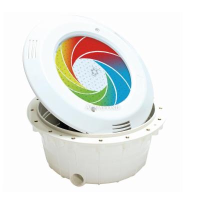 Underwater VA LED RGB-DMX spotlight; multicolor, PF, 12 V; 33 W, white color, for concrete pools