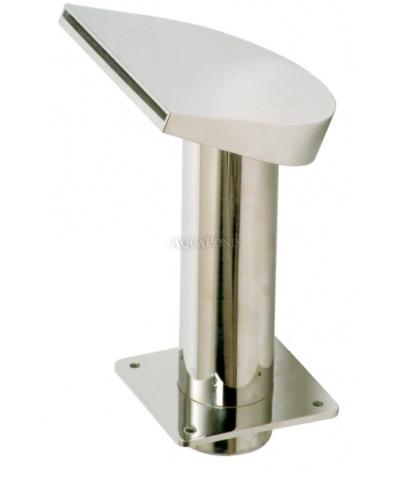 Spout, low crescent, 250 mm, 75 mm connection, AISI 316, upward water flow