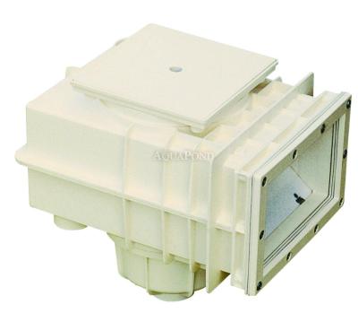 Skimmer V20 ABS, 200 x 150 mm, with brass M6 threads, white RAL 9003, for liner pools