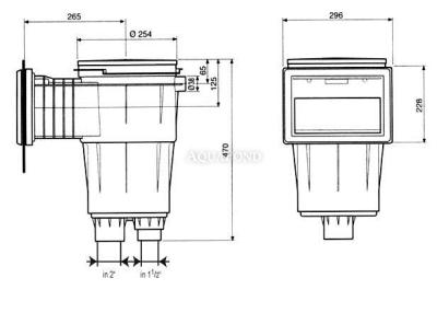 Skimmer 17.5 l with standard neck, for liner pools