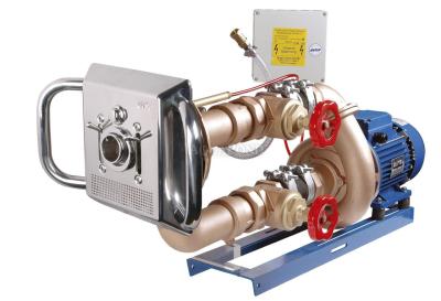 Taifun Duo - 2-part - square, bronze pump 2.6 kW, connecting fitting, V4A front panel