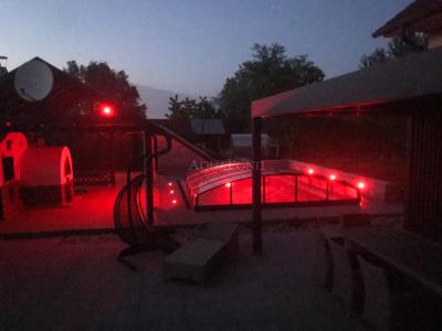 Underwater VA LED RGB colored 15 W light with box and flange, for liner pools
