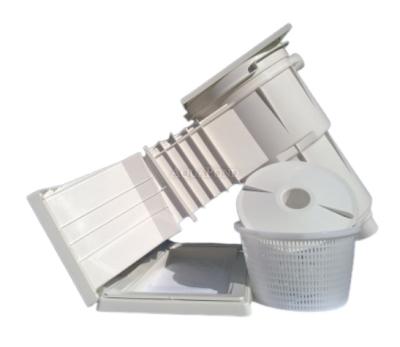 Skimmer 17.5 l with a wide throat and a 6° bevel, with brass threads, for liner and prefabricated pools with sloped walls