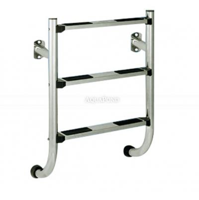 Echelle inox en deux parties, 3 marches avec ancrage et bride - partie basse ; AISI 316