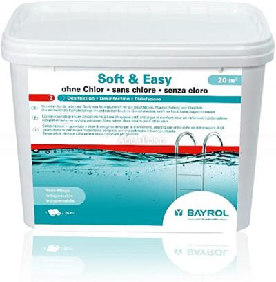 BAYROL Soft & Easy 4,48 kg (20 m3), désinfection sans chlore, algicide et clarificateur d'eau