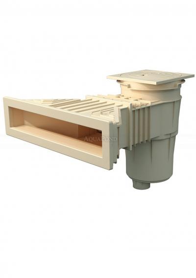 Skimmer SLIM avec couvercle carré - couleur ivoire (RAL1015)