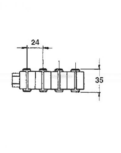 Grille de trop-plein - Grille en rouleau largeur 196 mm, hauteur 35 mm - blanche, le prix est pour 1 morceau de grille