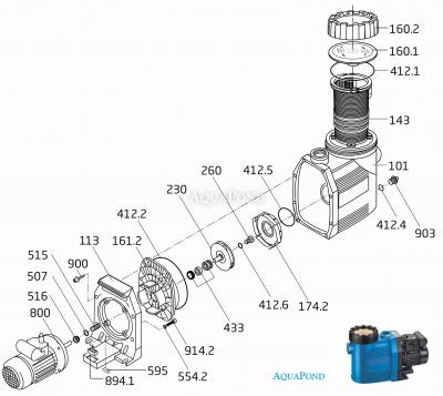 Pièces de rechange pour pompe Badu Prime 11, 230V
