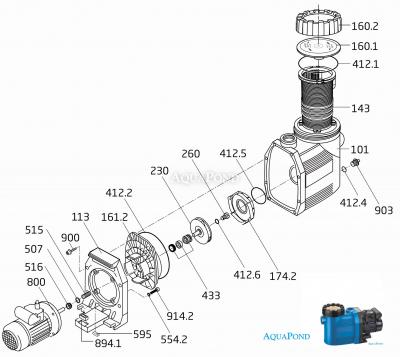 Pièces de rechange pour la pompe Badu Prime 15, 230V