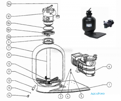 Pièces détachées - Appareil de filtration Azur KIT 380 sur palette avec pompe Micro Delfino II 25,4 m3/h sans tuyau de raccordement