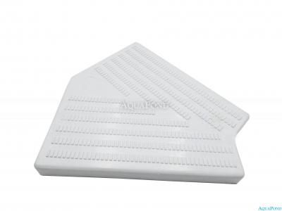 Coin de grille de trop-plein, grille enroulable - 45° (pour piscines rectangulaires) 300 mm, le prix indiqué est pour 1 grille