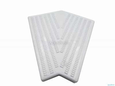Coin de grille de trop-plein, grille enroulable - 45° (pour piscines rectangulaires) 300 mm, le prix indiqué est pour 1 grille