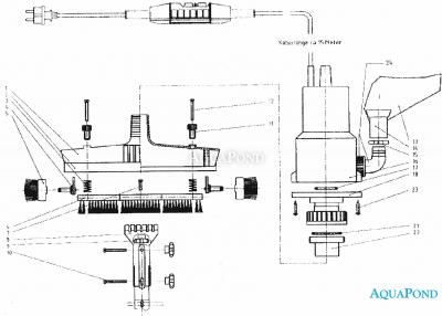  Pièces détachées pour JAMES - aspirateur sous-marin 8 m3/h, 0,35 kW, 230 V