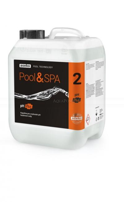 Aseko pH plus liquide 5 l, préparation pour augmenter le pH de l'eau de piscine