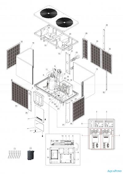 Pièces détachées pour pompe à chaleur INVERTER IPHC300T 110kW avec refroidissement