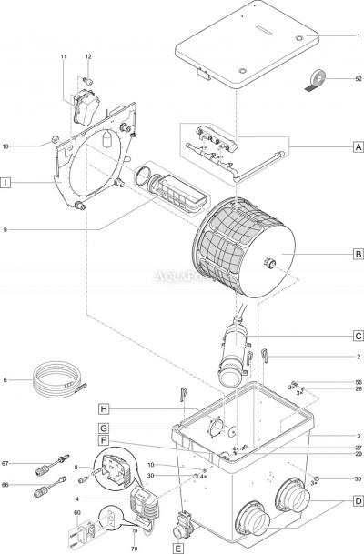 Pièces de rechange pour Oase ProfiClear Premium DF-L OC alimenté par pompe - filtre à tambour de bassin - raccord de pompe