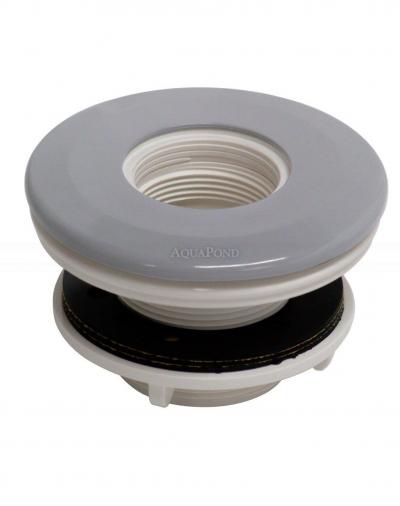 Buse VA couleur gris clair, enroulée, pour luminaires avec filetage extérieur 1,5", pour piscines en film (RAL7004)