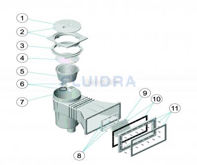 Pièces de rechange pour skimmer 17,5 l à bouche large pour piscines en aluminium NOUVEAU 2023