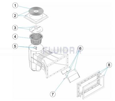 Pièces détachées pour Astralpool écumoire 15 l col large avec cadre décoratif