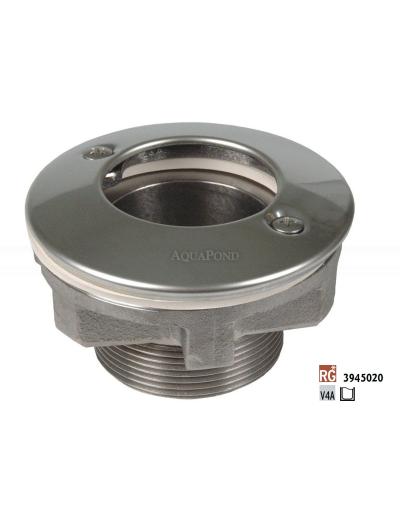Hugo Lahme Buse d`aspiration avec bride, bronze rouge, raccord filetage extérieur 2", longueur 40 mm, pour piscines à liner