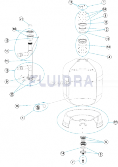 Pièces de rechange pour bac à filtre Astralpool Atlas Ø 600 mm