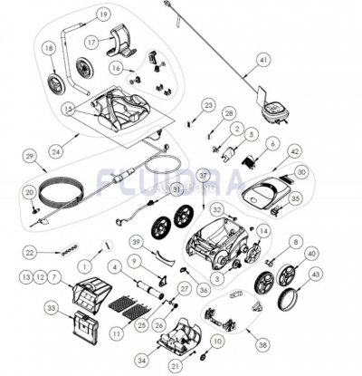 Pièces de rechange pour aspirateur robot Zodiac Polaris W 650 - code produit: WR000340
