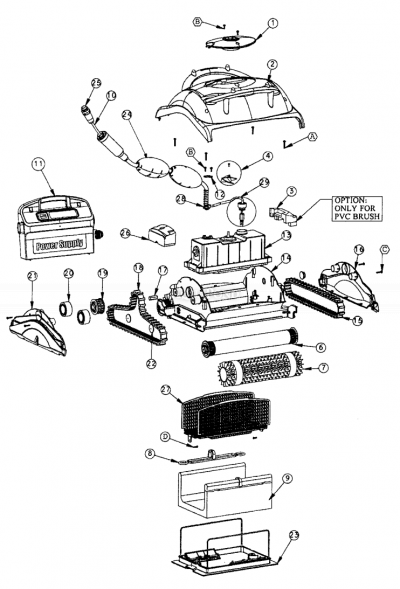 Pièces de rechange pour l'aspirateur de piscine Dolphin Spring - code produit: spring1