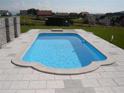 Bordure de piscine Droite 49 cm, grès blanc artificiel