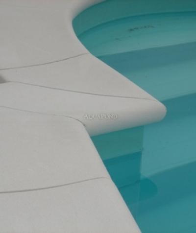 Bordure de piscine Droite 49 cm, grès blanc artificiel