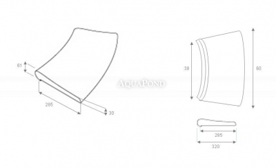 Bord de piscine Rayon R50 cm, grès blanc artificiel
