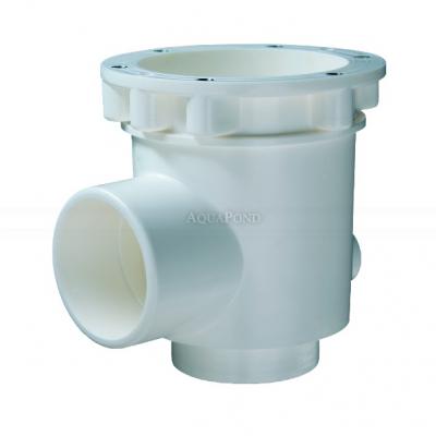 Neptun sortie inférieure corps ABS, connexion latérale 63 mm, connexion inférieure 75 mm, pour piscines en béton avec bâche