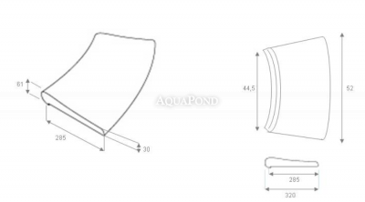 Bord de piscine Rayon R175 cm, grès blanc artificiel