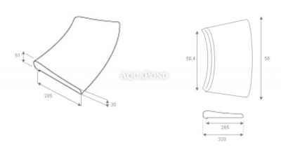 Bord de piscine Rayon R200 cm, grès blanc artificiel