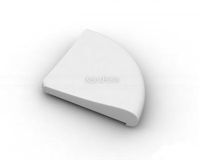 Bord de piscine Rayon R30 cm opposé, grès blanc artificiel