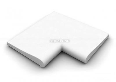 Bord de piscine Coin 90° intérieur, grès blanc artificiel