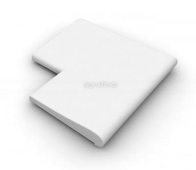 Bord de piscine Coin 90° opposé, grès blanc artificiel