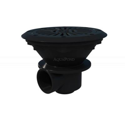 Siphon de sol VA, gris foncé (RAL7016), raccords en laiton M6, pour piscines liner
