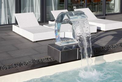 Eichenwald Ideal Gargoyle TROPIC, Bride de montage pour bétonnage, Verre transparent, 400mm, éclairage LED