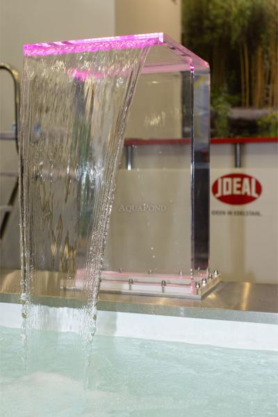 Eichenwald Ideal Gargouille RIO 400 mm, bride de montage à visser, verre artificiel transparent, éclairage LED