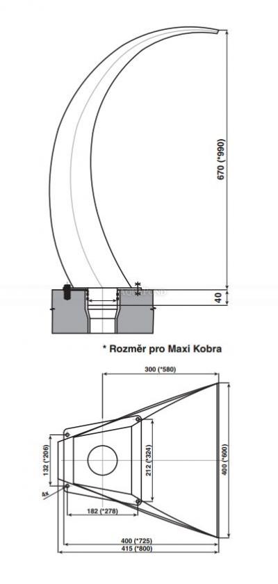 Bec Cobra 400 / 670 mm, acier inoxydable AISI 316 brillant miroir, acier inoxydable