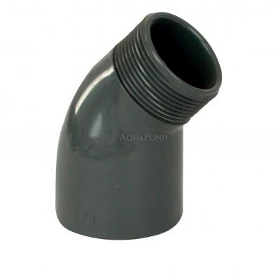 Raccord PVC - coude 45° DN=50 mm x 1 1/2" ext., collage / filetage extérieur 