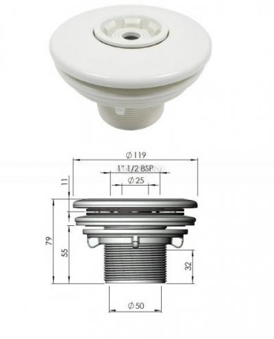 Buse de piscine Astralpool, couleur blanche, pour piscines liner
